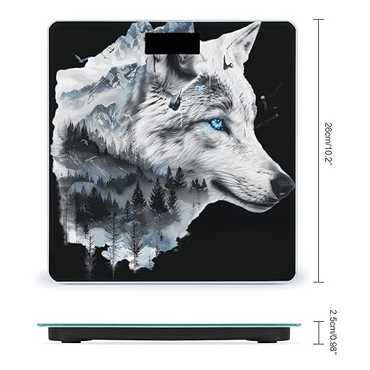 Wolf Forest Mountains Wild Nature Wildlife Snow Wolf Electronic Scale for Body Weight Digital LCD Bathroom Scale Weighing Scale style
