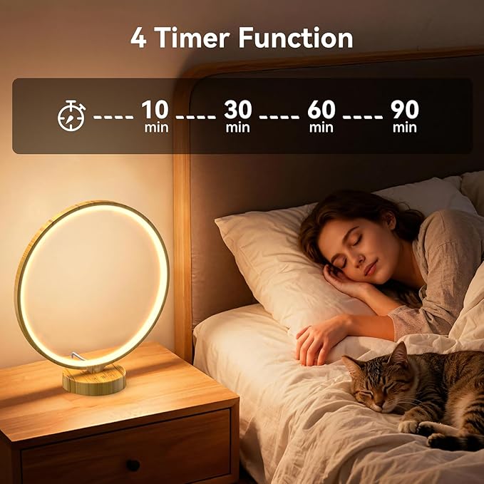 2 in 1 Light Therapy &amp Desk Lamp - 10000 Lux Sun Lamp with Dual Controls 4 Timer Dimmable 3 Color Temperatures
