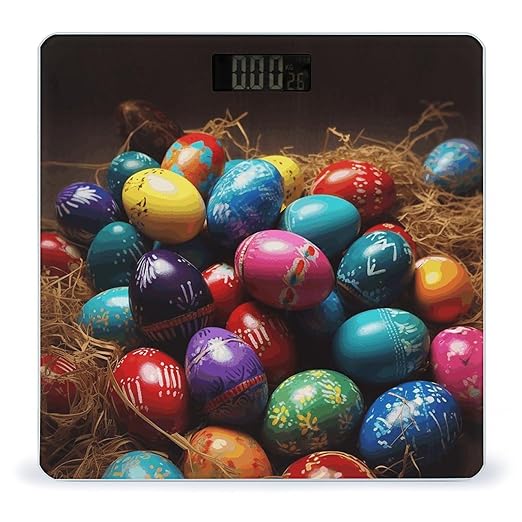 Colorful Easter Eggs Scale for Body Weight Smart Scales Digital Bathroom Scale High Precision Weighing Scales with Large Display Weighing Machine for People