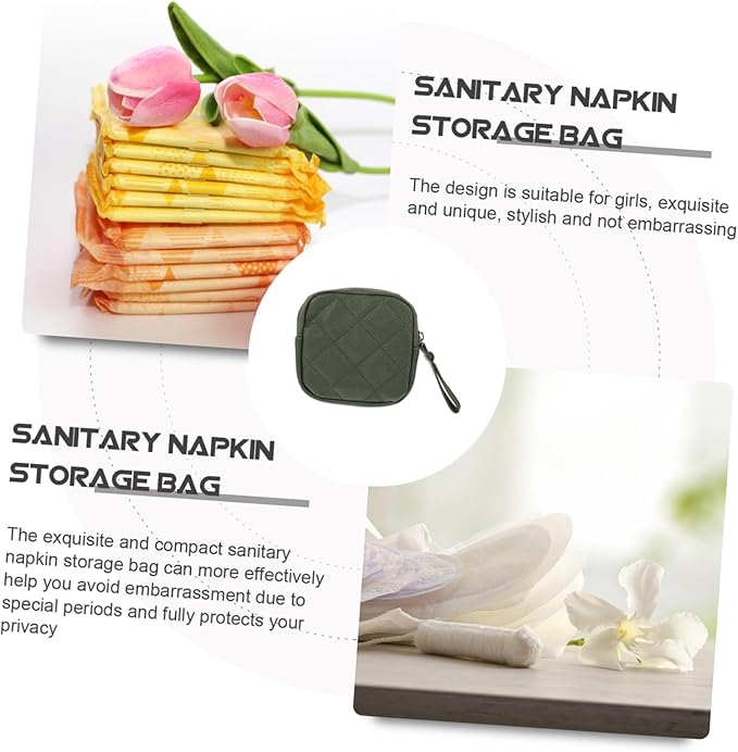 NOLITOY 4pcs Portable Sanitary Napkin Bag for Women Cute Travel Toiletry Bag Zipper Period Products Holder for School Adorable Period for Women