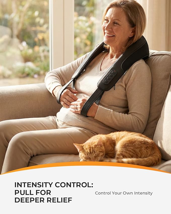 CooCoCo Cordless Neck Massager Back and Shoulder Massager for Pain Relief Deep Tissue 6D Shiatsu Back Massager with Heat Shiatsu Neck and Back Massage for Him Her Mom Dad