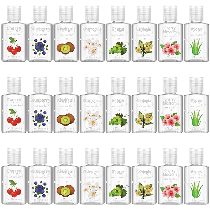 Frienda 24 Pcs Scented Mini Hand Sanitizers Bulk 1 Fl oz Travel Size Hand Sanitizer Assorted Floral Fruit Scents Employee Appreciation Gifts for Coworker Staff Teacher Nurse Office Thank You Gifts