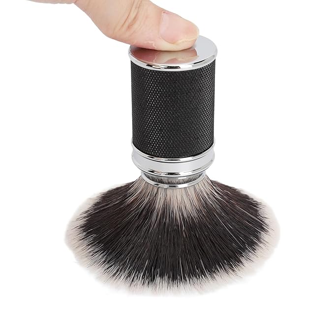 Beard Brush Beard Trimming Cleaning Brush Professional Men Beard Cream Soap Foaming Brush Aluminum Alloy Nylon Hair for Home Hair Salon Nylon Hair Beard