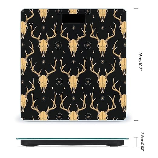Men's Fashion Automatic Switch Digital Bathroom Weighing Scale Smart Scale Dark Gothic Sun Moon Hunting Camo Deer Skulls