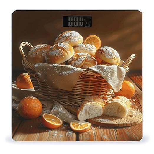 Basket of Bread Scale for Body Weight Accurate Digital Bathroom Scale Toughened Glass High Precision Scales Smart Weight Scales with Large LCD Backlight Display Weighing Machine