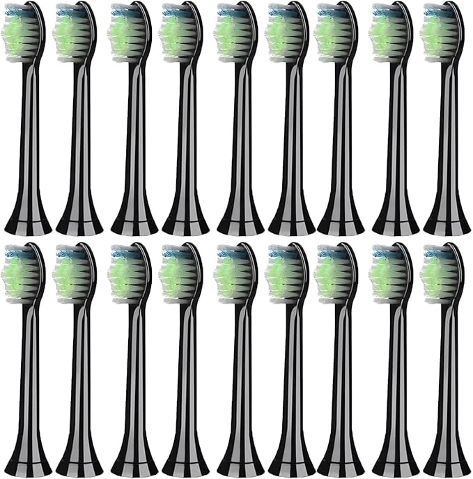 Replacement Brush Head Compatible for PH Electric Toothbrush(16pcs Black)