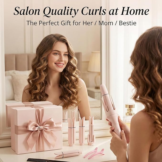 Automatic Curling Iron Rotating – 3-in-1 Self Curling Hair Curler with 3 Barrel Sizes for Loose Waves to Tight Curls Negative Ion Ceramic Anti-Tangle &amp Fast Heating Safe Styling for All Hair Ty