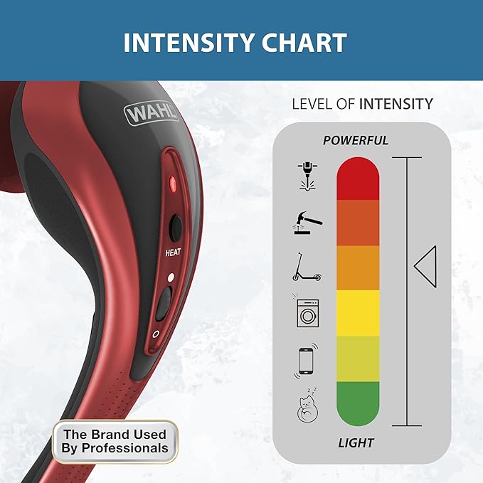 Wahl Clipper Deluxe Heated Therapy Corded Handheld Rotary Massage Kit 8 Unique Attachments for Back Neck Leg Hand Massage FSA Eligible Model 4344