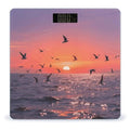 Sunset Seagulls Scale for Body Weight Sturdy Tempered Glass Weighing Scales with LCD Display Accurate Digital Bathroom Scale Convenient Body Fat Smart Scales Easy Read
