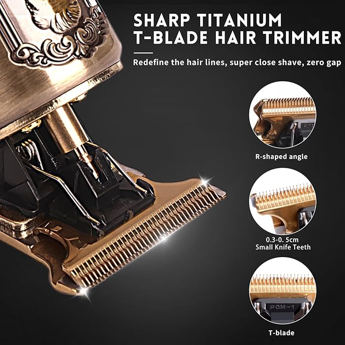 Ufree Professional Beard Trimmer for Men Zero Gapped T-Blade Hair Clipper &amp Mustache Trimmer Kit with LCD Display Precision Edgers for Haircut &amp Grooming Barber-Grade Electric Shaver Gifts