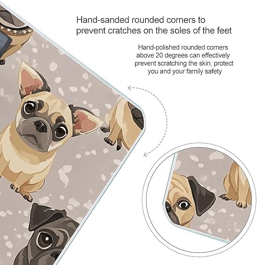 Cute Chihuahua Pug Pattern Bathroom Scale for Body Weight Bathroom Digital Electronic Weighing Scale with Back Lit LED Display Sturdy Tempered Glass Weight Watchers Scales 400lb