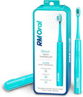RM Oral Wave Sonic Battery-Operated Toothbrush with Soft Bristles &amp Travel Case 56000 Sonic Vibrations for Clean &amp Sensitive Whitening &amp Plaque Removal 2-Minute Timer Aquamarine