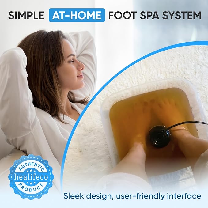 Ionic Foot Spa by Healifeco – Ion Foot Bath Detox Machine - For Toxins &amp Heavy Metals – Activates 2000 Foot Detox Nodes – Easy 30-Min Home Detox – 90000+ Happy Users Trust It - With Basin