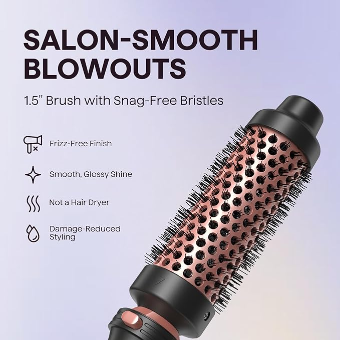 Wavytalk 5 in 1 Curling Iron Set with Curling Brush and 4 Interchangeable Ceramic Curling Wand (0.35-1.25”) Wand Curling Iron Instant Heat Up Dual Voltage Hair Curler