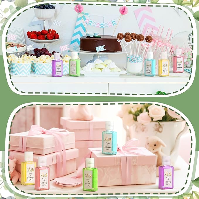 Gejoy 48 Pcs Jungle Animal Mini Hand Sanitizer Bulk Baby Shower Favors for Guest Hand Sanitizer Party Favors 1fl oz Travel Size Thank You Hand Soap Gift for Personalized Baby Shower Party Supplies