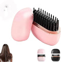 Mini Straightener Portable Heat Hair Brush Cordless Rechargeable Flat Iron &amp Hot Comb for Travel Fast Heating 3-Temp Control Lightweight Anti-Scald Design Compact Hair Styling Tool (Pink)