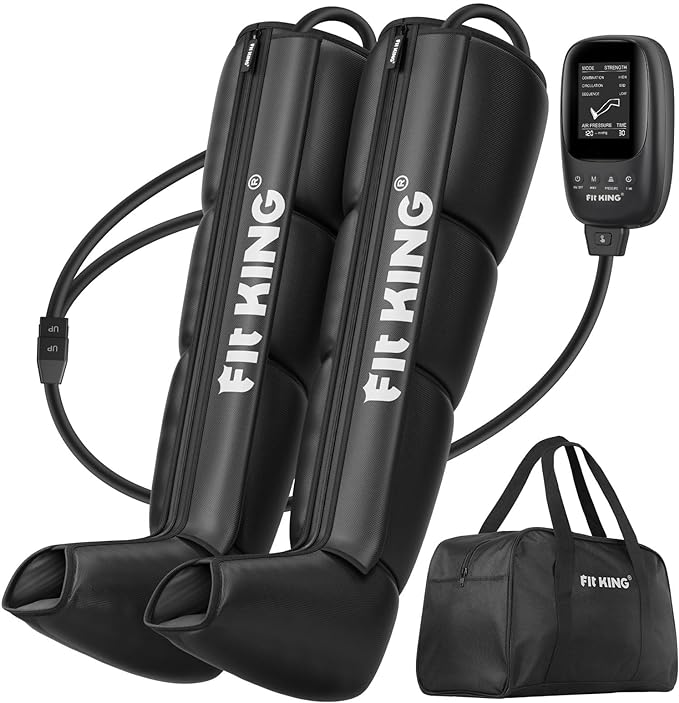 FIT KING Air Compression Recovery SystemDynamic Pressure for Circulation Improvement and Fast RecoverySequential Massage Boots for Athletes (Medium)