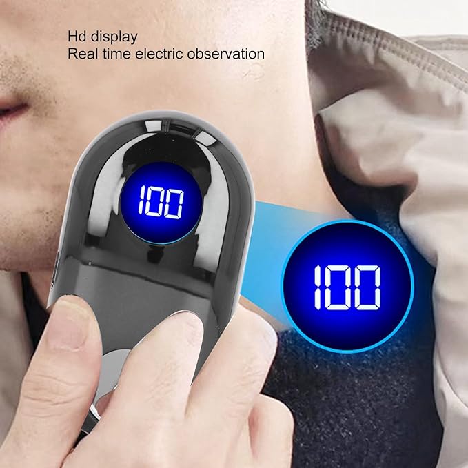 EVTSCAN Mini Electric Mini Beard Trimmer for Men Rechargeable USB Portable Pocket Beard Trimmer Face Mustache Stubble Body Grooming Black for Travel