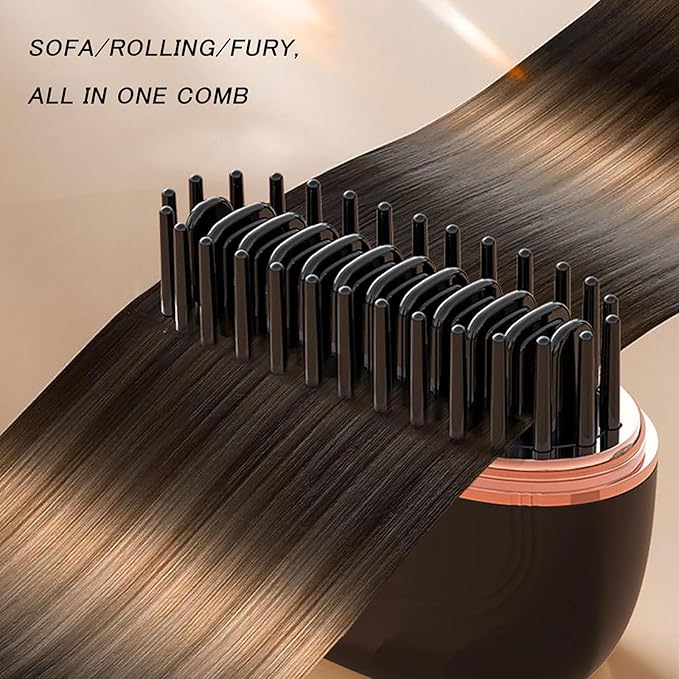 Nulira Mini Hair Straightener Portable 2-in-1 Mini Cordless Hair Straightener Comb | 3-Speed Temperature Control Fast Heating Anti-Scald Design for Home Travel (2PCS)