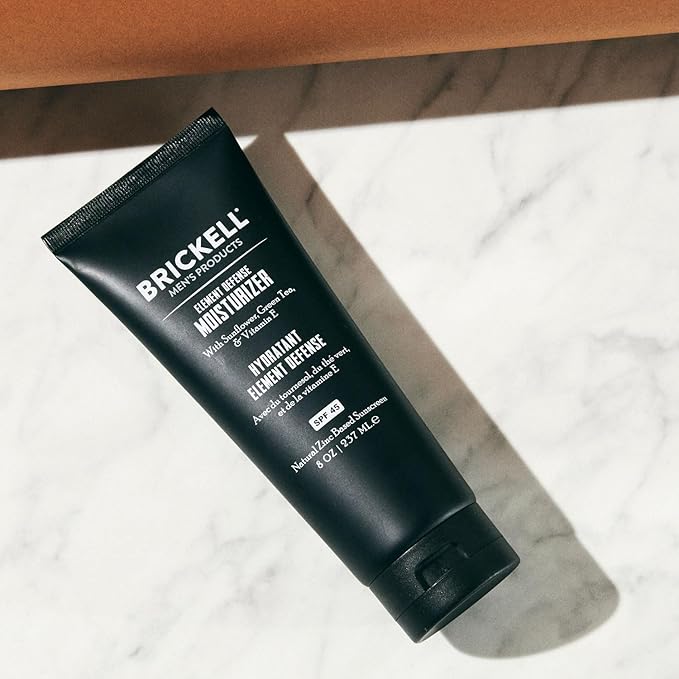Brickell Men's Element Defense SPF45 Moisturizer for Men Natural &amp Organic Zinc Oxide Mineral Sunscreen Hydrates and Protects Skin Against UVA/UVB Rays 8 Ounce Unscented