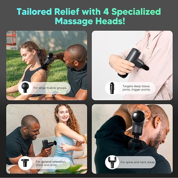 arboleaf Mini Massage Gun Deep Tissue Percussion Muscle Massager for Back Pain Relief Portable Small Travel Size Quiet Massager Gifts for Woman Man