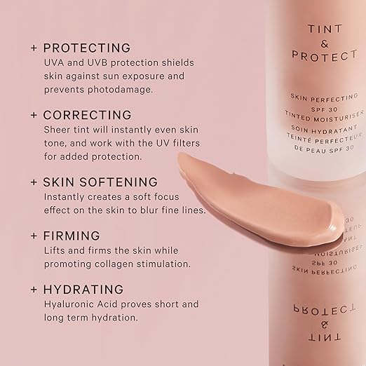 MZ SKIN Tint &amp Protect Skin Perfecting SPF 30 Tinted Moisturiser 1.01 fl oz | Broad Spectrum UVA/UVB | With Hyaluronic Acid Kahai Nut Oil &amp Vitamin C