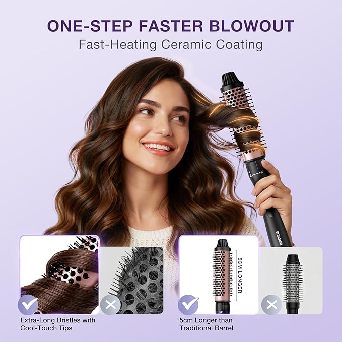 5 in 1 Curling Wand Set Multi Hair Styler with Thermal Curling Brush and 4 Interchangeable Ceramic Curling Wand (0.35-1.25) Glove Clips Dual Voltage Hair Wand Curling Iron Gifts for Women