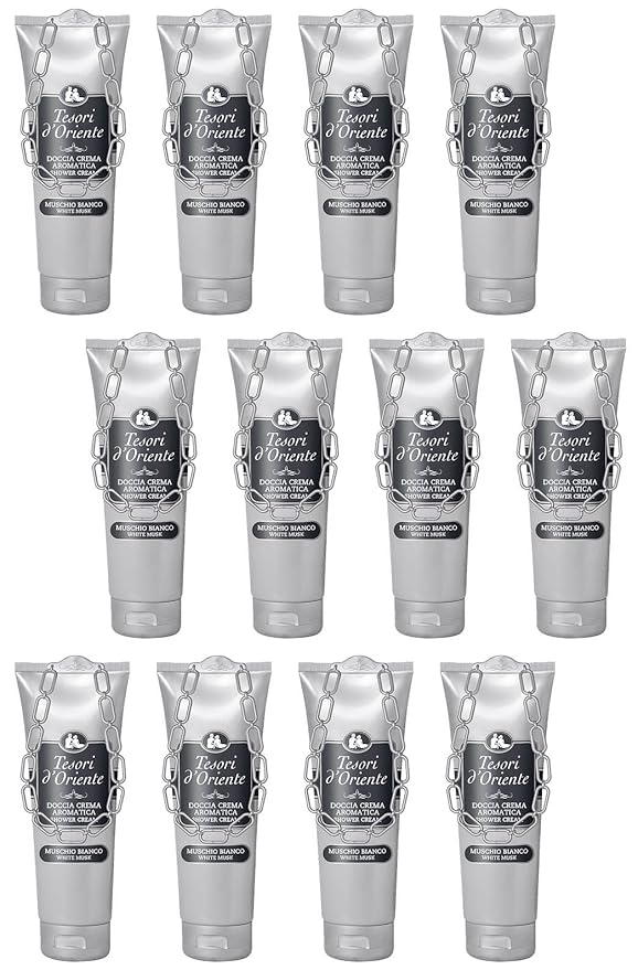 Tesori d'Oriente:Muschio Bianco White Musk Shower Cream 8.45 Fluid Ounce (250ml) Tubes (Pack of 12) [ Italian Import ]