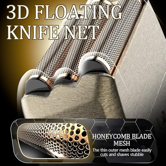 Men's Shaver Compound Three Knife Net Shaver Digital Display Electric Shaver Head Oil Head Gradient Shaver USB Charging