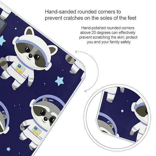 Digital Bathroom Weighing Scale Energy Saving Scale Smart Scale for Body Weight Funny Cartoon Space Raccoon Astronaut