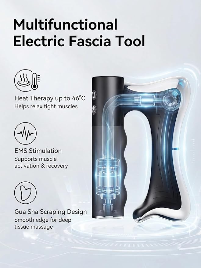 Full Body Contour Device with Heat &amp Ems Electric Fascia Scraper for Muscle Relief Skin Firming Lymphatic Drainage Cellulite Massager Sculptor for Belly Arm Waist Leg Circulation Support