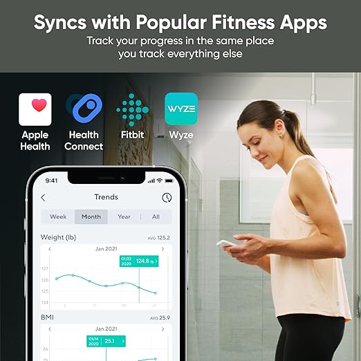 Wyze Scale S Scale for Body Weight Digital Bathroom Scale for Body Fat BMI Muscle Heart Rate Body Composition Analyzer with App Batteries Included Bluetooth 400 lb Black