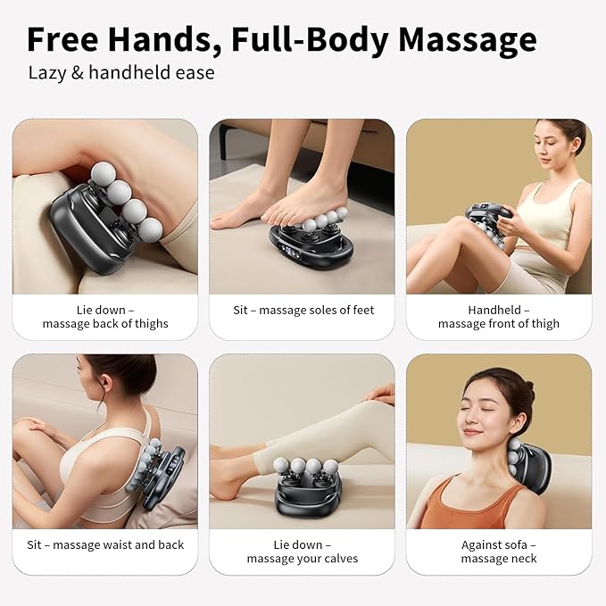 Mini Massage Gun 2026 Upgrade Portable Deep Tissue Massager with 16 Heads &amp 3 Modes 30 Intensity Levels Ultra-Quiet for Neck Back Legs Pain Relief Ideal for Women Travel Home &amp Office