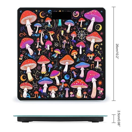 Men's Fashion Automatic Switch Digital Bathroom Weighing Scale Smart Scale Goth Sun Moon Star Magic Hippie Trippy Mushroom