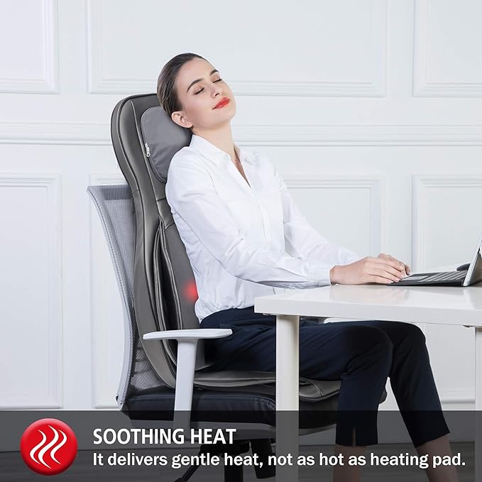 COMFIER Neck and Back Massager with HeatShiatsu Massage Chair Pad Portable with Compress Electric Scalp Massager Waterproof Electric Scal with Mutlti-Modes Vibration Handheld Portable Head Scratch