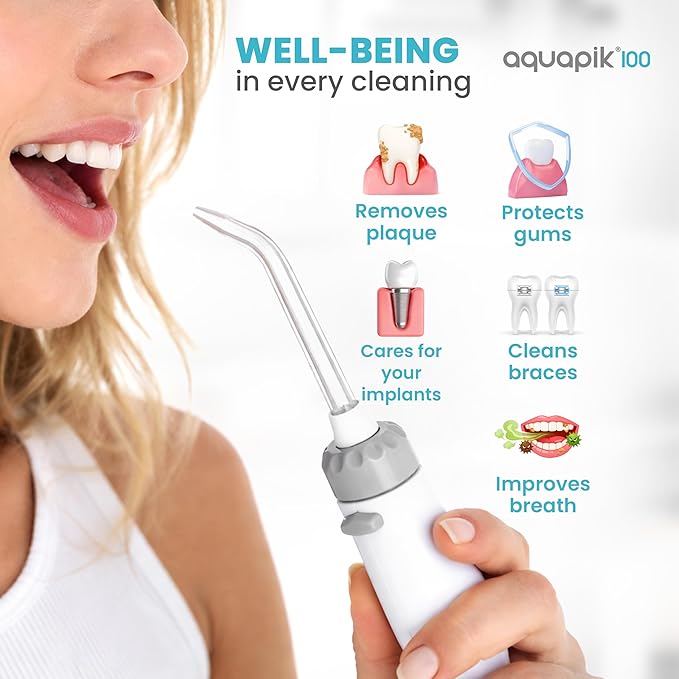 Bostontech® Water Flosser Deep Oral Cleaning with Electric Power Oral irrigator with 10 Adjustable Pressure Levels 9 Nozzles Includes Special Nasal tip 600 ml Tank Ideal for Gums Braces Implants