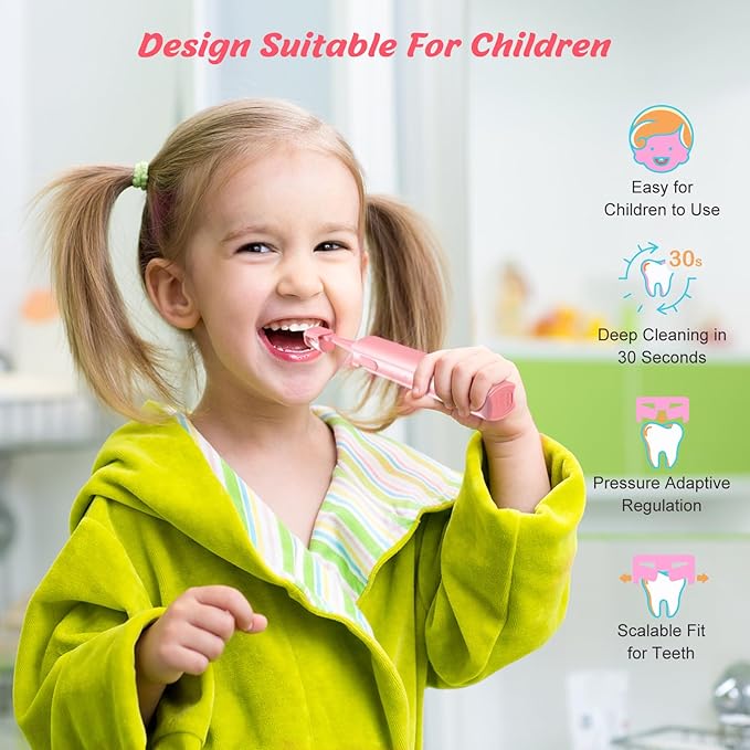 3-Sided Kids Sonicare Toothbrush Complete Deep Cleaning in 30 Seconds