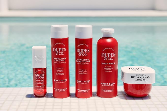 Dupes &amp Co. Night Glow Body Wash – 13 fl oz – Nourishing Aloe Vera Pomegranate Extract &amp Vitamin B5 – Cleanses &amp Hydrates – Made in Australia
