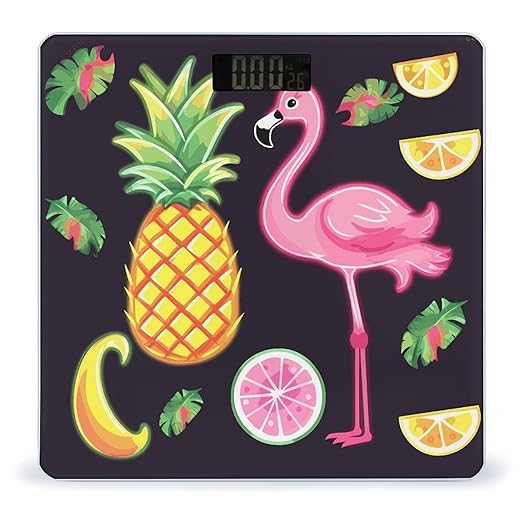 Pineapple Banana Flamingo Weight Scale Digital Electronic Scales Bathroom Scale Larg LCD Backlight Display High Precisio MeasurementsTempered Glass