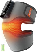 Cordless Knee Massager with Heat Vibration for Pain Relief MAXwarm 4.0[2026 Upgraded] - Electric Heated Knee Brace with 5 Heat Levels and 3 Massage Mode Gifts for Men Women (Grey Single)