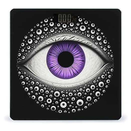 Evil Eye Weight Scale Large Digital Bathroom Scales with Bright LED Display Non Slip Digital Scale and Step On Fashion Weighing Machine for Body