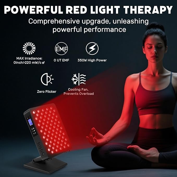 3 Modes Red Light Therapy Panel for Body &amp Face 70 RED+NIR LEDs Multifunctional Panel with Mode Timer Brightness and Frequency Adjustment Infrared Light Therapy for Skin Care Recovery Sleep
