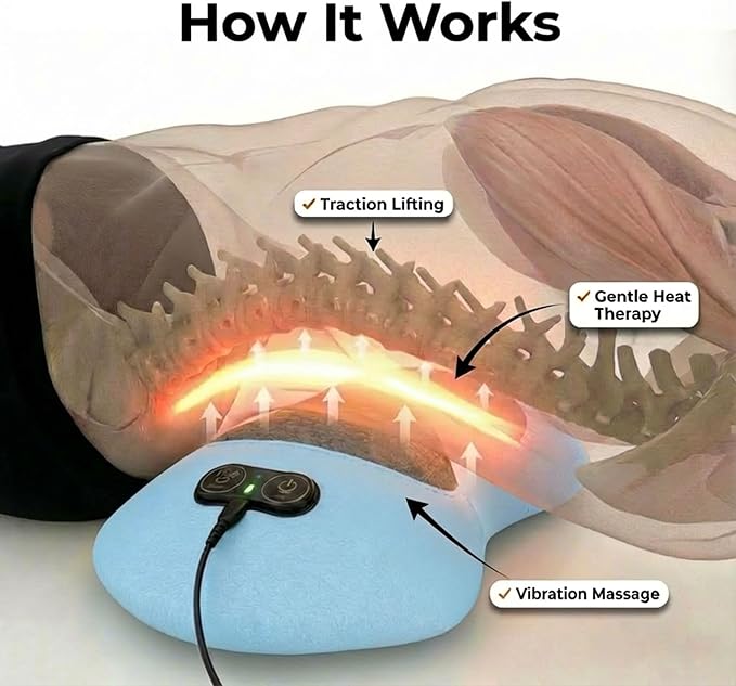 Original Therava 3-in-1 Back Massager with Traction Lift Heat &amp Vibration Massage | Lower and Upper Back Relief and Muscle Relaxation