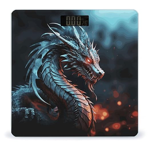 Dragon Bathroom Scale for Body Weight Bathroom Weighing Scale with Backlit LCD Display Highly Accurate Measures Weight Up to 180kg