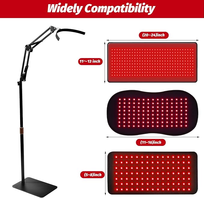 Red Light Therapy Stand Light Therapy Stand Angle Height Adjustable Holder Install the Light Therapy Pad on the StandYou can use it on the Whole Body