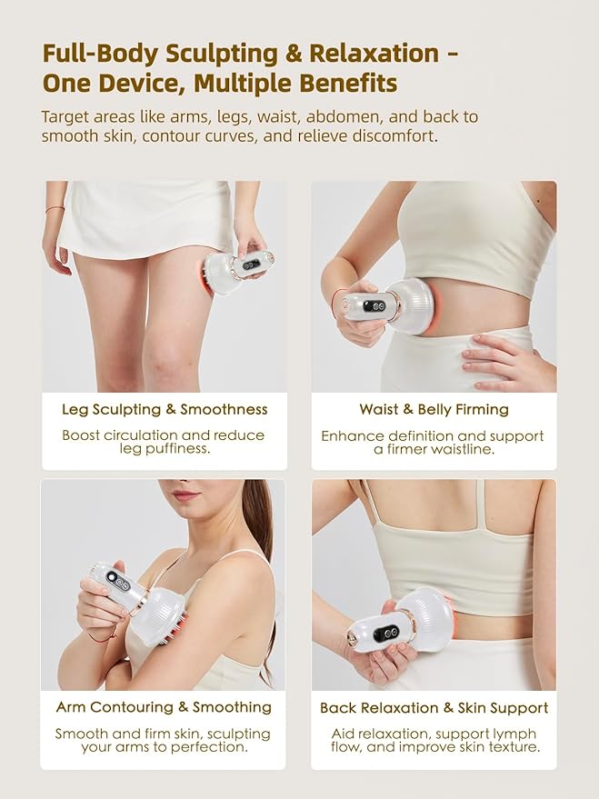 DiDEER Lymphatic Drainage Massager &amp Anti Cellulite Massage Tool Reduce Stretch Marks &amp Cellulitefor Legs Arms &amp Belly Body Sculpting Machine with Microcurrent Light Heat &amp Vibra