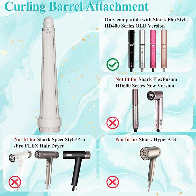 Long Barrel Curling and Upgraded Round Volumizing Brush for Shark Flex Style Attachment