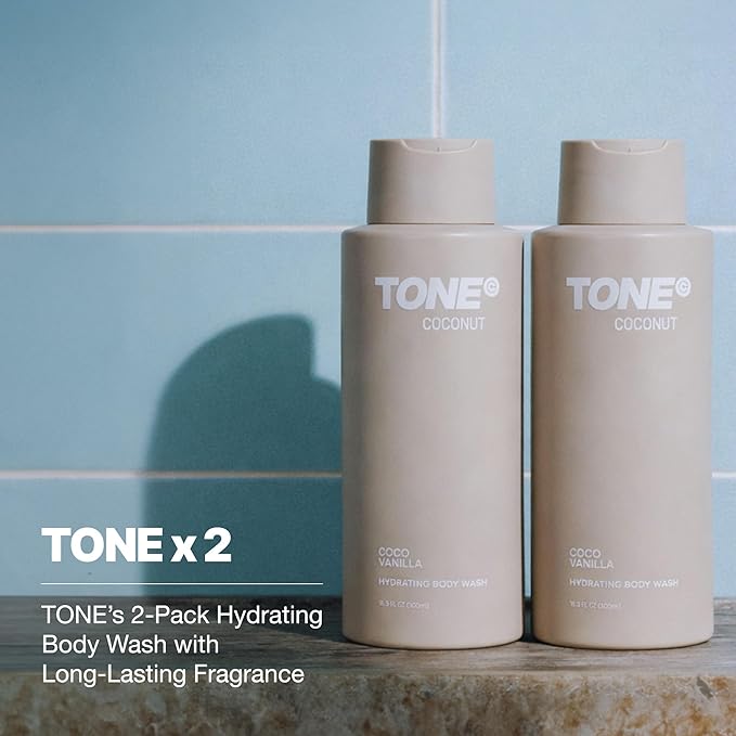 TONE Hydrating Body Wash 17oz Coconut Coconut-derived Cleansers Leaves Skin Clean Moisturized and Refreshed Long-lasting Iconic Scent Suitable for All Skin Types Dermatologist-Tested (2 Pack)
