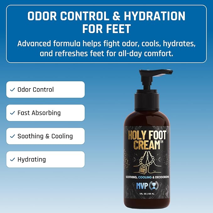 Derm Dude Below-the-Belt Grooming Bundle | Happy Sack Ball Deodorant 2oz (Coconut Rush Scents) + Holy Foot Cream 4oz (MVP Scents) | Odor Control &amp Moisture for Feet &amp Groin