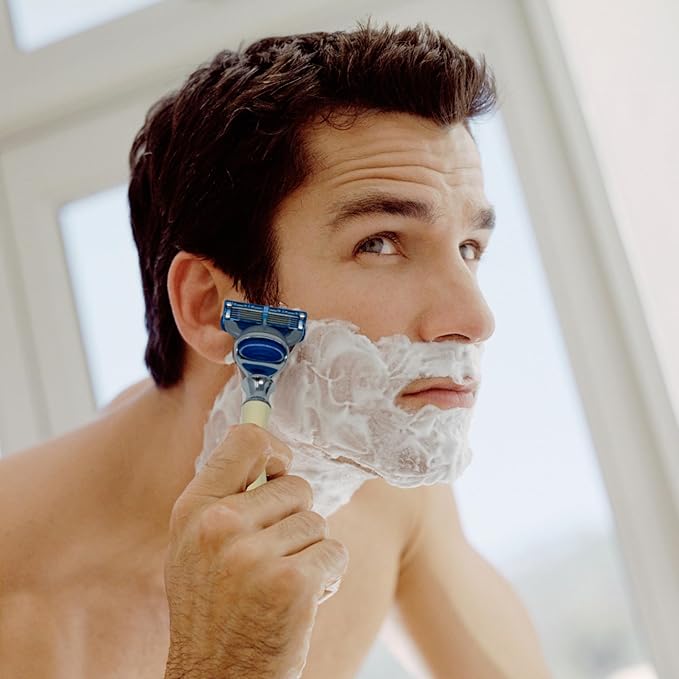 GENTS Fusion Compatible Razor Handle - Faux Ivory with Chrome Tip - 5 Blade Cartridge System - Men’s Shaving Handle